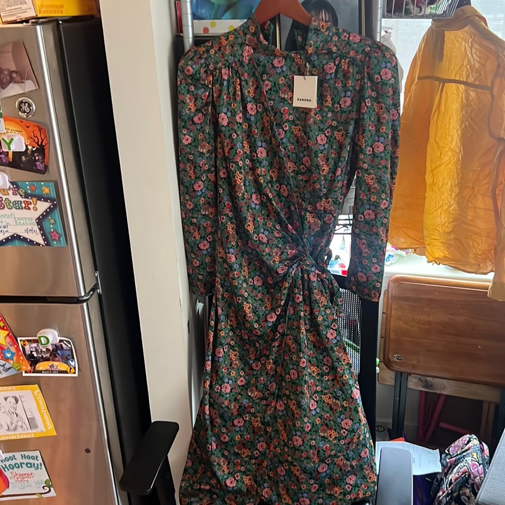 COPY - A brand new Sandro dress, flower print, long sleeves with original shoul…
